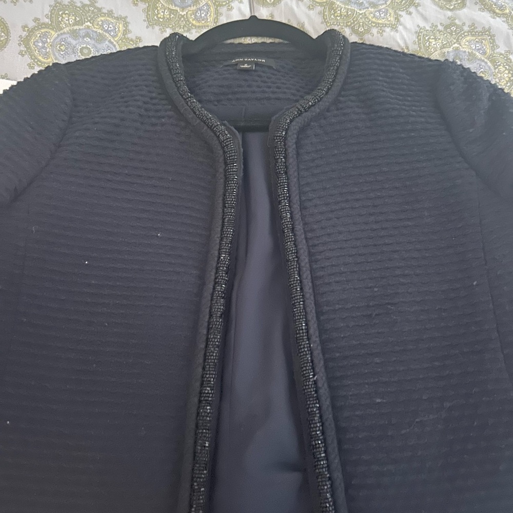 Ann Taylor Midnight Blue Textured Blazer